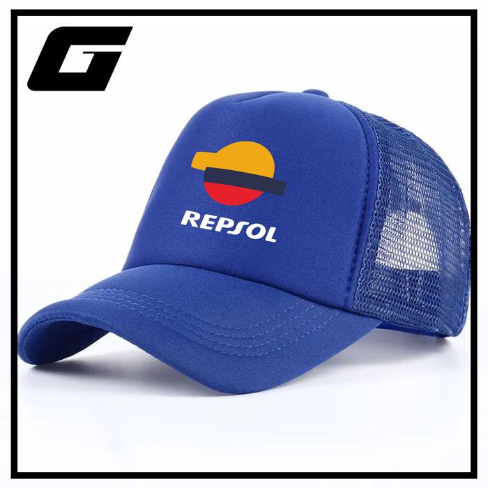 TOPI REPSOL LOGO / TOPI JARING REPSOL / TOPI TRUCKER REPSOL BISA COD