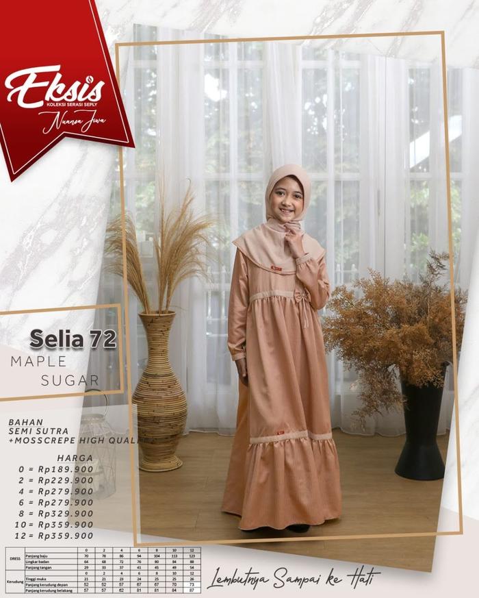 Seply Gamis Anak Lucu Kekinian Selia 72 Maple Sugar