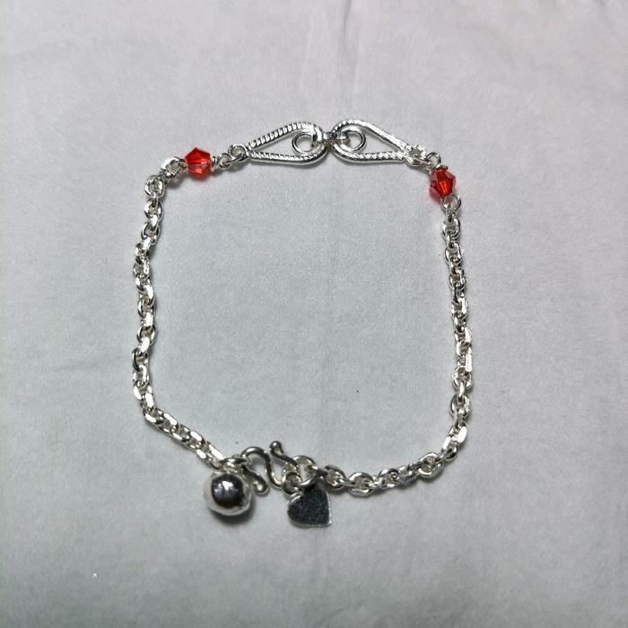 gelang perak wanita rantai kristal