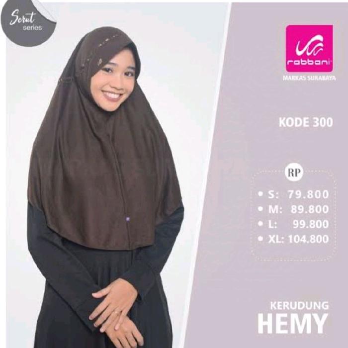 Kerudung rabbani hemy coklat cocok untuk anak sekolah