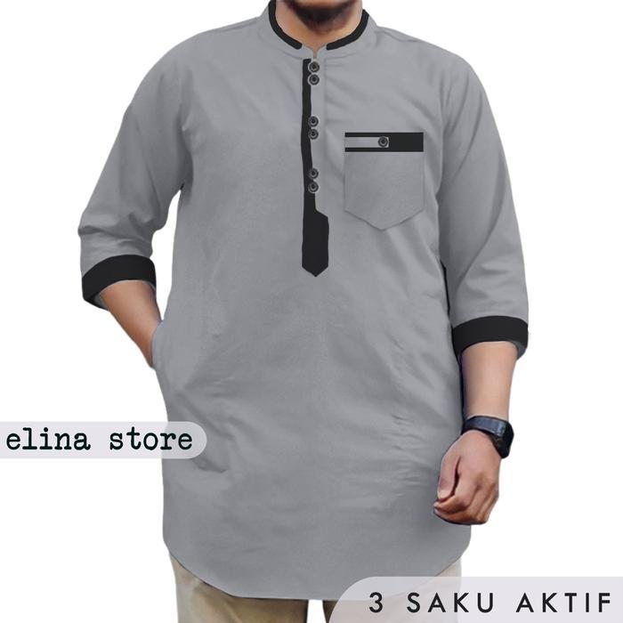 HB820 Baju Koko Kurta Pakistan Baju Kokoh Pria Modern Lengan 3/4 Bahan Katun Toyobo Grade A DISKON