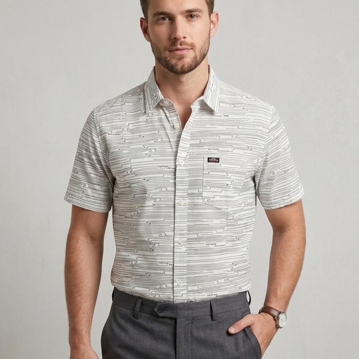 Kemeja Pria No Fear Original Size S dengan Desain Stripes Elegan dan Nyaman untuk Penggunaan Sehari-