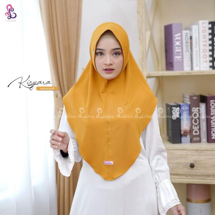 Hijab Segi Empat Kisyara LinaLivia Bergo Muslimah Elegan
