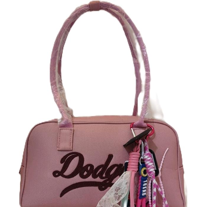 MLB Varsity Cursive Denim Dodgers Shoulder Bag