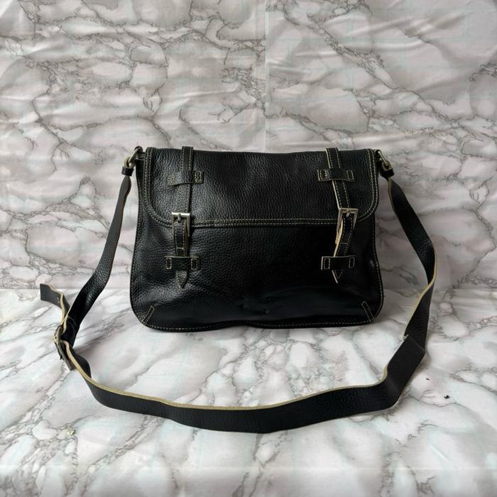 Tas Selempang Pria Wanita Kulit Asli KEITH Second Branded Hitam / Tas Sling Pria kulit Asli Keith se