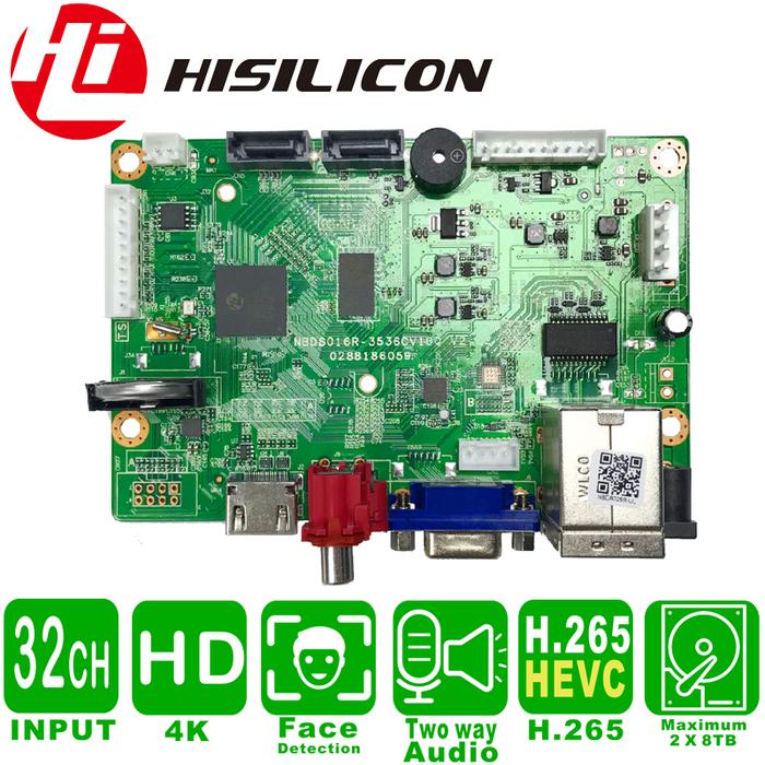 Nvr 32Ch Board 4K 2*Sata Max 16Tb Hdmi Nvr Ip Recorder Hisilicon