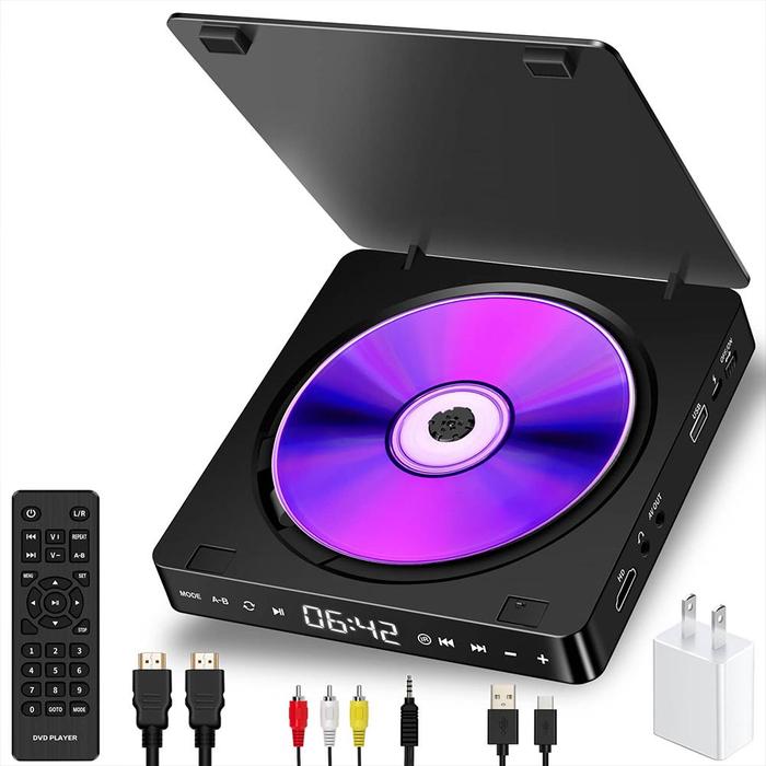 Mini Portable CD Player Home Audio Lossless Hi-fi Stereo Speakers Multi-functional DVD/VCD HD 1080P