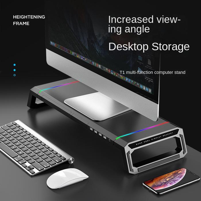 Foldable Laptop Stand for Desk Monitor Stand with 4 USB mobile phone