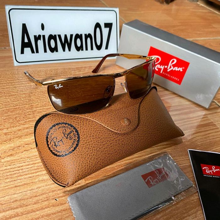 kacamata rayban rb 3462 sz 68 rosegold kaca coklat
