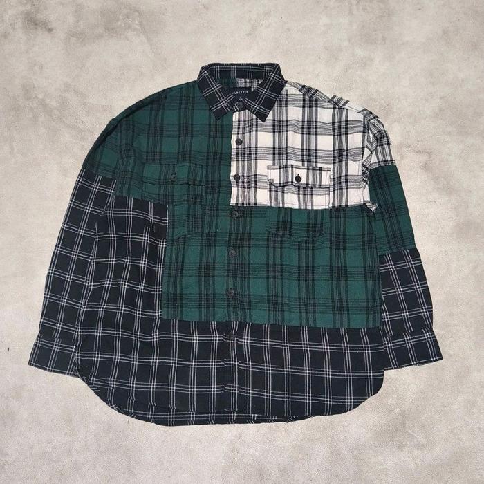 Kemeja flannel pria lilbetter Tri tone bekas
