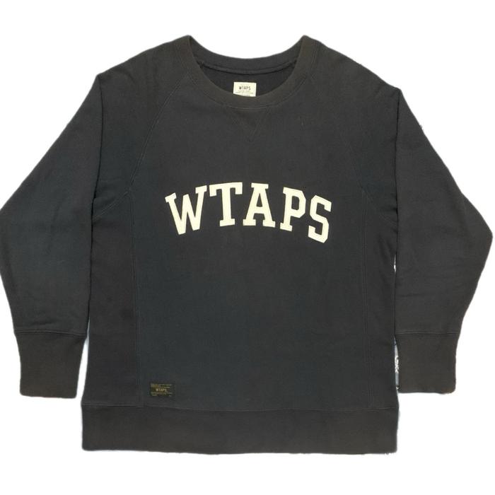 VINTAGE WTAPS CREWNECK MADE IN JAPAN NAVY BLUE GOOD CONDITION
