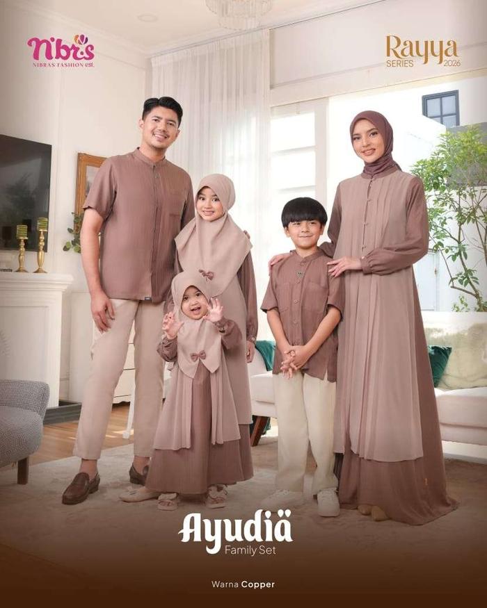 Nibras Ayudia Copper Bahan Dobby Ayudia Set Family Sarimbit Keluarga 2026