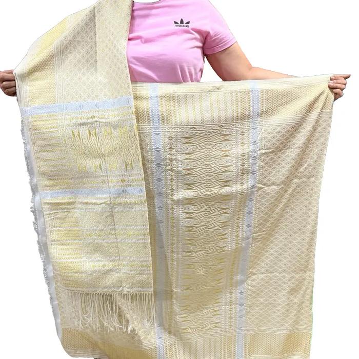 Songket tumtuman kristal warna gold bisa untuk songket pengantin dan pesta batak