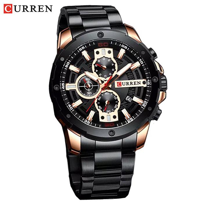 Jam Tangan Pria Analog Tali Stainless Steel Chronograph CURREN 8336