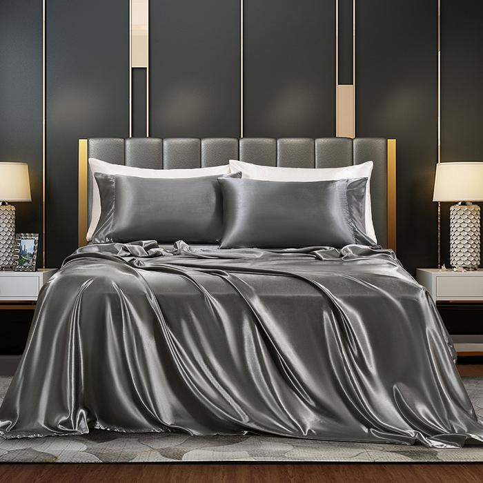 Set Seprai Satin Seprai Ukuran Queen King Seprai Datar Sarung Bantal