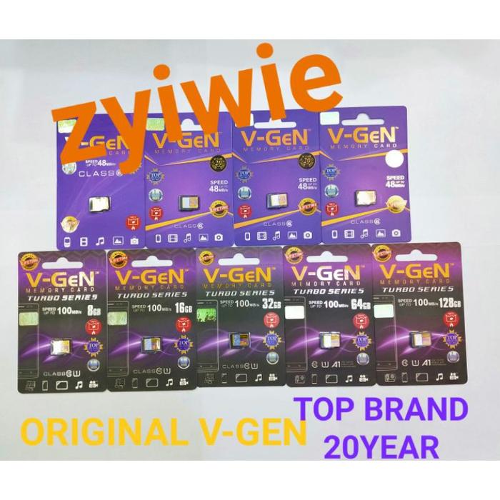 Micro Sd Vgen 4GB 8GB 16GB 32GB 64GB 128GB Class 10 Turbo Series / MicroSD V-Gen Original Memory