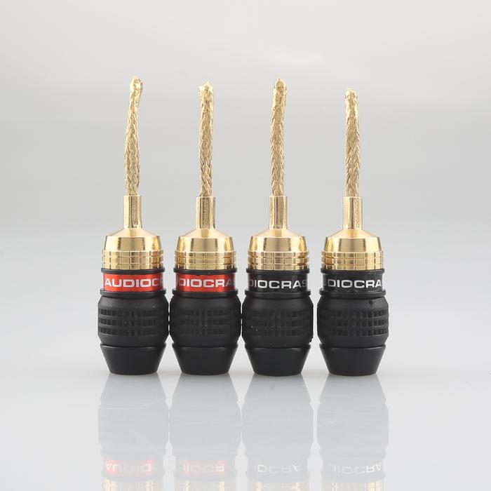 Audiocrast B836G Speaker 2mm Pin Copper Wire Braided Banana Plugs