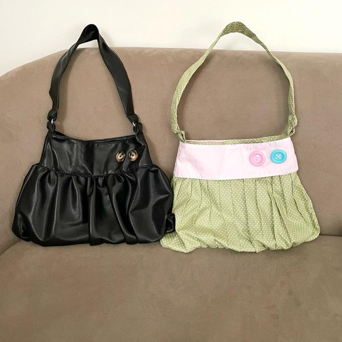 Pleated Button Bag - Harbour Bag