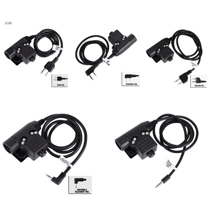 Military Headset Adapter U94 PTT for Icom / Kenwood / Midland /