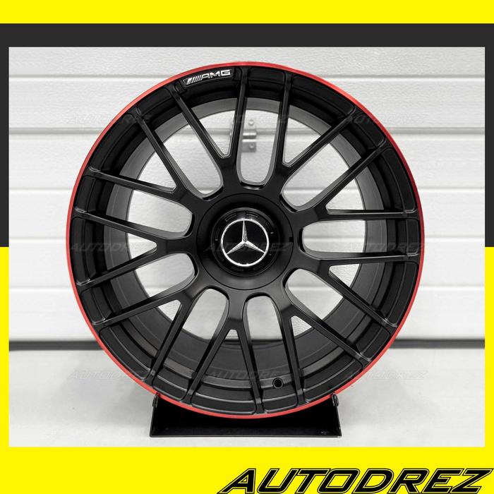 Velg Forged Hybrid Mercy Mercedes AMG 63 S 5x112 Ring 19 R19 Matt Black Machine Lip Red