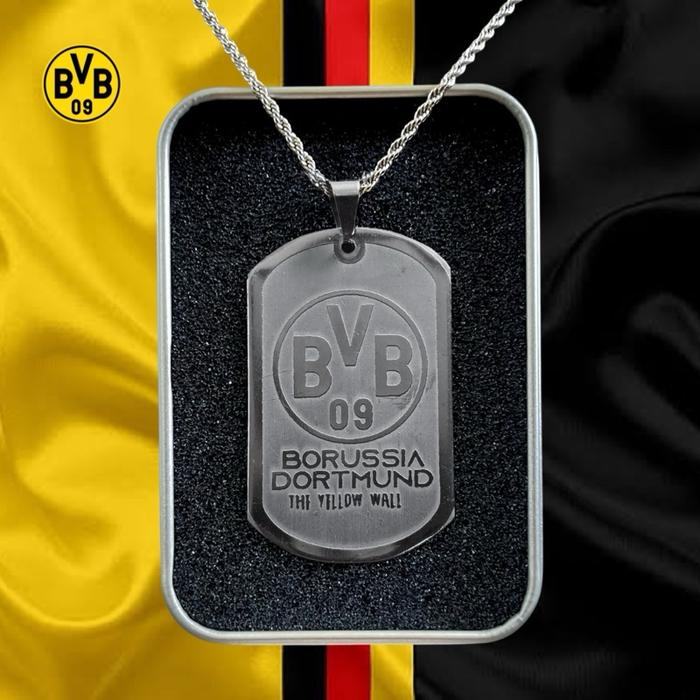 Kalung Borussia Dortmund / kalung Dortmund / aksesoris Dortmund Elegan Hadiah Kulit Pria Rantai Sta