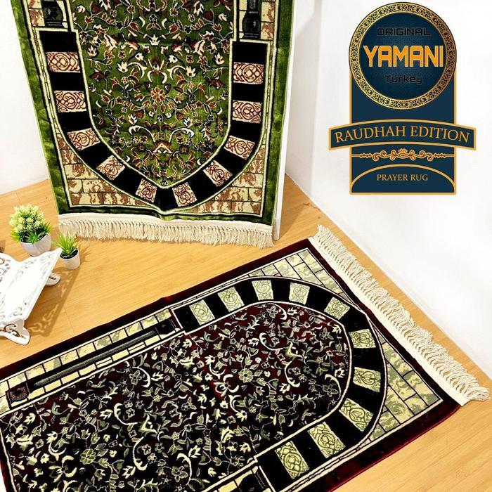 Sajadah Karpet Turkiye Premium Rawdah Karpet Super Tebal Rumbai Kuncir Ada Plastik