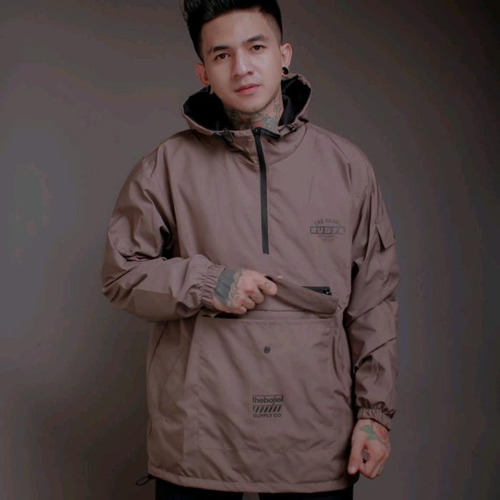 Jaket Cagoule JNK Taslan All Size Waterproof dan Nyaman untuk Pria/Wanita - Kantong, Custom, Parasut