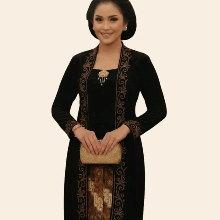Kebaya Kutubaru Bordir Bahan Bludru Premium Desain Elegan & Unik untuk Acara Spesial dengan Bordir I