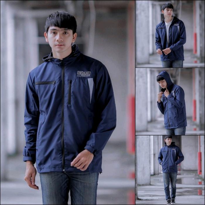 The Bojiel - Jacket Parasut Pria Outdoor Waterproof Nyaman Logo Art Bordir Jaket Distro Kancing Panj