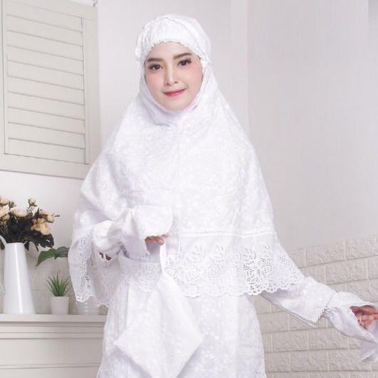 DHSY- Setelan Ihrom Wanita Putih Komplit  Setelan Celana Ihrom Fullset Haji dan Umroh Wanita