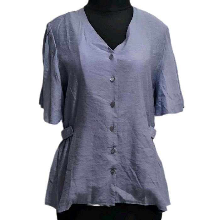 L'MORE Peeplum Blouse in blue