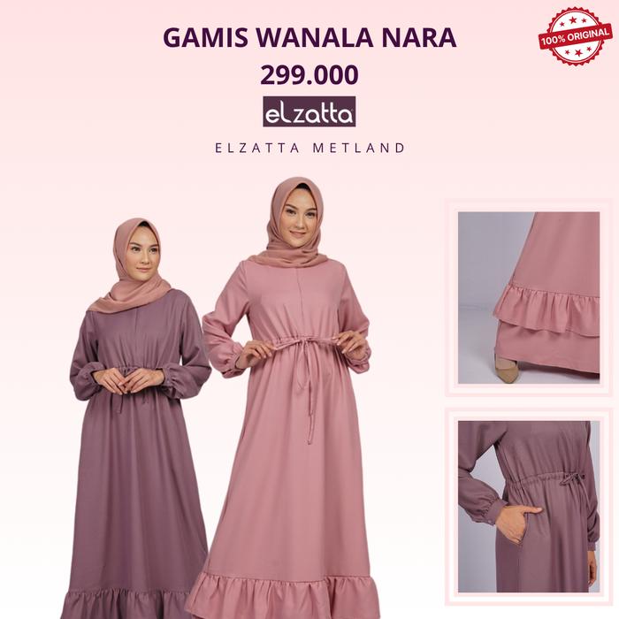 Elzatta Gamis Wanala Nara Gamis Dewasa Busui Frendly gamis polos elzatta promo murah