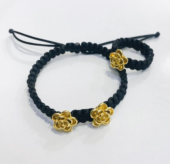 PROMO!! Satu set gelang dan cincin rajut tali kombinasi lapis emas / gelang STOK TERBATAS!!