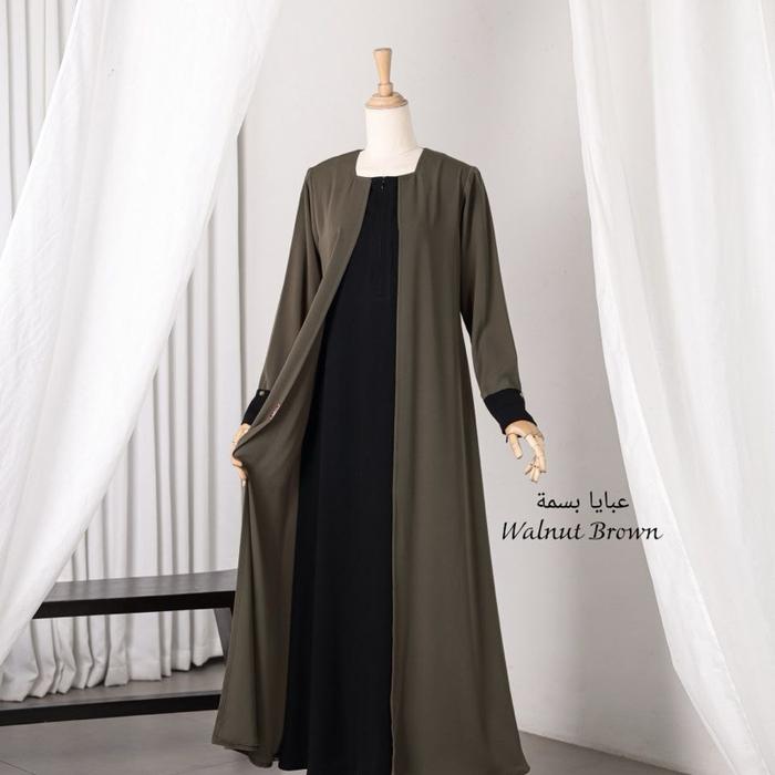 ABAYA BASMAH BY AL ARABIAN BUTIK WALNUT BROWN| GAMIS TERBARU TERLARIS ABAYA PREMIUM