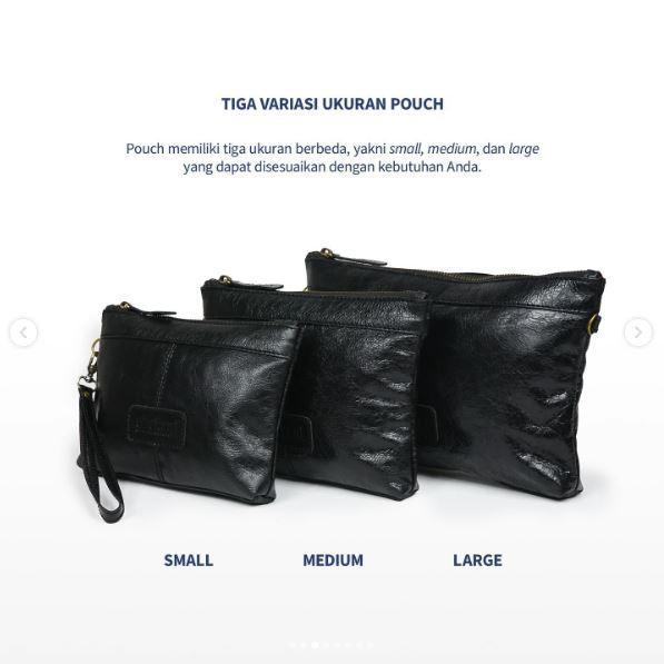Abekani Leather Pouch Wanita Kulit Asli Pl-002 Pouch Kosmetik Dari Kulit Sapi Berkualitas Dengan Lin