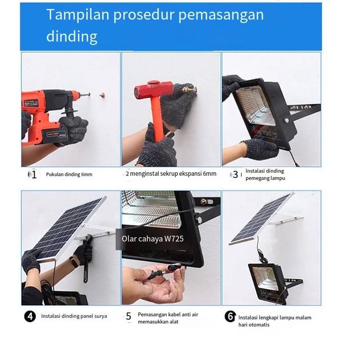 【Garansi 10 tahun】Super terang lampu tenaga surya lampu sorot led Ready Stock 1000 Watt lampu emerge