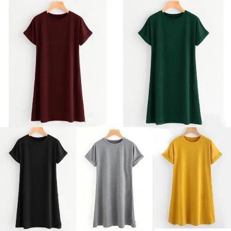 Baju Wanita Gabella Dress Lengan Pendek Polos Cewek Dewasa Gabela Dres