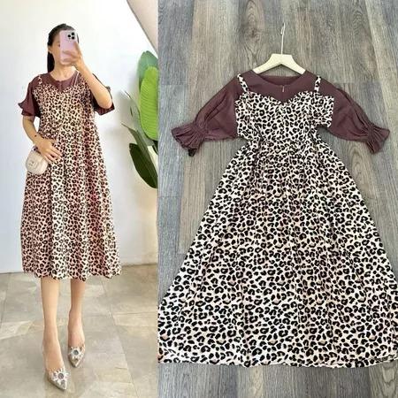 NEW CILLA DRESS RAYON KOMINASI LD110 / DASTER RAYON / MIDI RAYON MOTIF / MIDI RAYON WANITA KEKINIAN