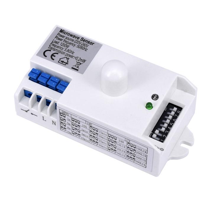 GTBL DC 12V-24V 5.8GHz 360 ° Sensor Gerak Microwave Saklar Induksi