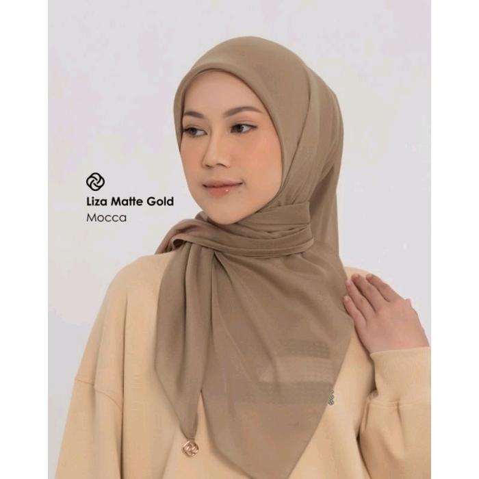 Hijab Segiempat Polos Deenay Liza Mocca||Portabela||Khaky