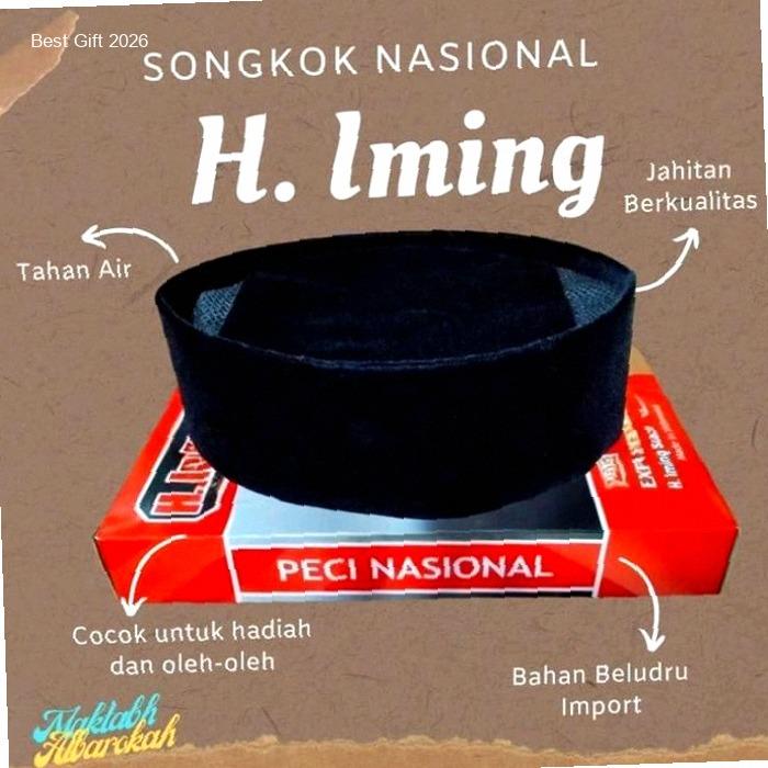 Peci H Iming Ac Original Terlaris Hitam Muslim Songkok Kopiah Songkok Kopiah Dewasa Motif Nyaman | H