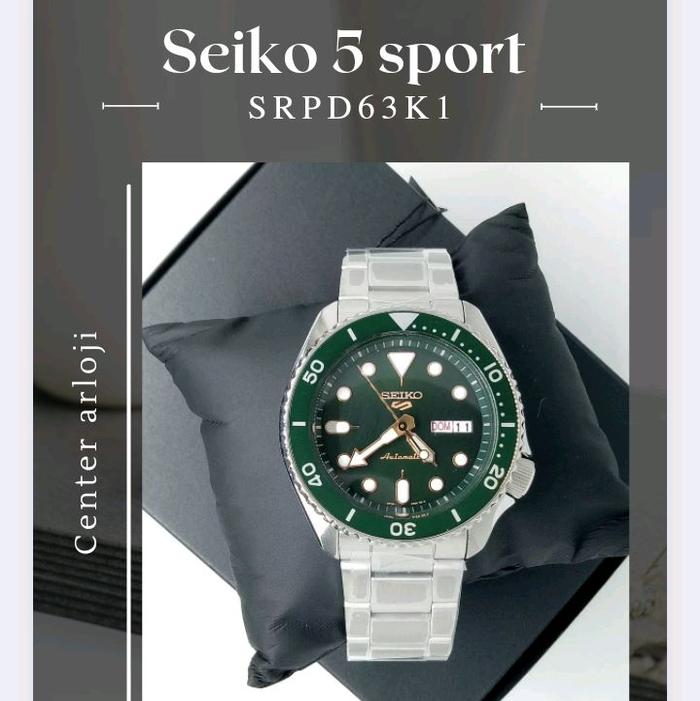 SEIKO 5 SPORT Jam tangan pria AUTOMATIC SRPD63k1 Hijau HULK  garansi resmi original