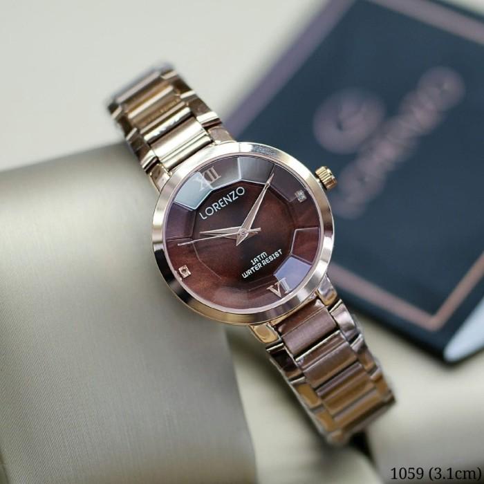 D»4E JAM TANGAN WANITA LORENZO R1059 KACA DIAMOND ORIGINAL ANTI AIR (ADA 4) Z♪4I