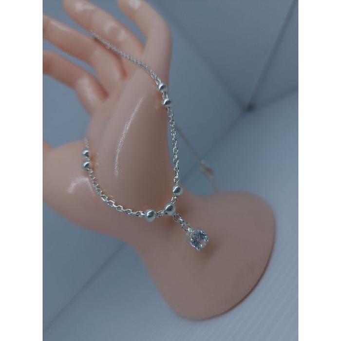 kalung nori bandul lapis perak - set kalung permata zircon - kalung mata 1 - kalung mewah - kalung s