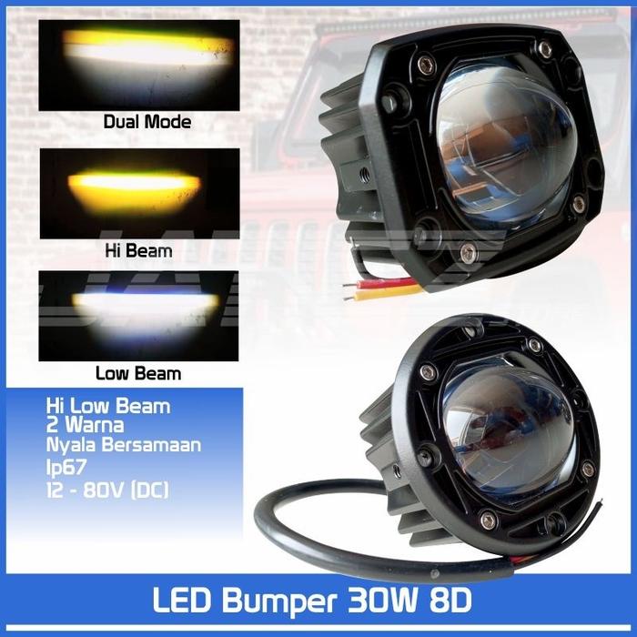 Lampu Led Mobil 30 Watt 30W 8D Tembak Sorot Offroad Foglamp Terlaris