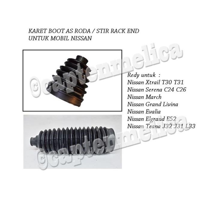 Karet Boot But Bot Pelindung As Roda CV JOINT Dalam Luar Stir Setir Nissan Xtrail Serena Grand Livin