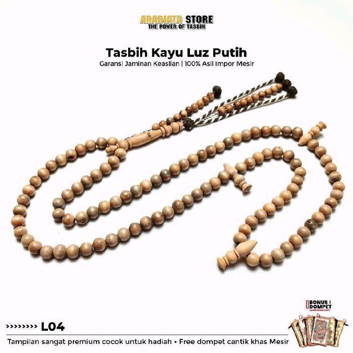 Tasbih Kayu Luz Lus Putih (Jenis Kayu Tongkat Rasulullah)