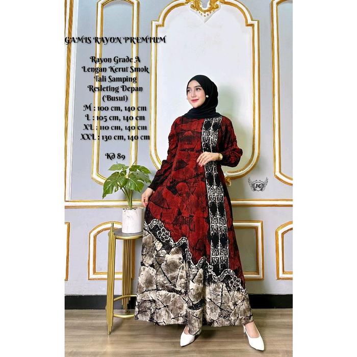 Baju gamis batik// gamis batik dari bahan rayon
