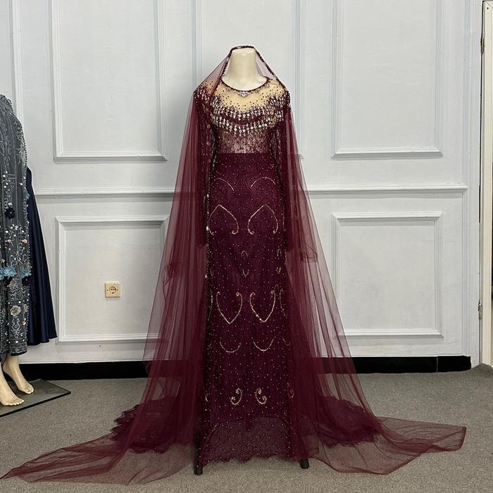 [Pilihan Finishing Premium] Sabrina Lengkap Kebaya Slim Ngekor Full Payet / Gaun Pengantin / Baju Pe