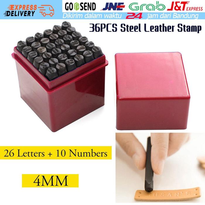 Nomor 0-9 Letter A-Z Paket Set Lengkap Alat Ketok Angka dan Ketok Huruf ukuran 4mm Steel Stamp